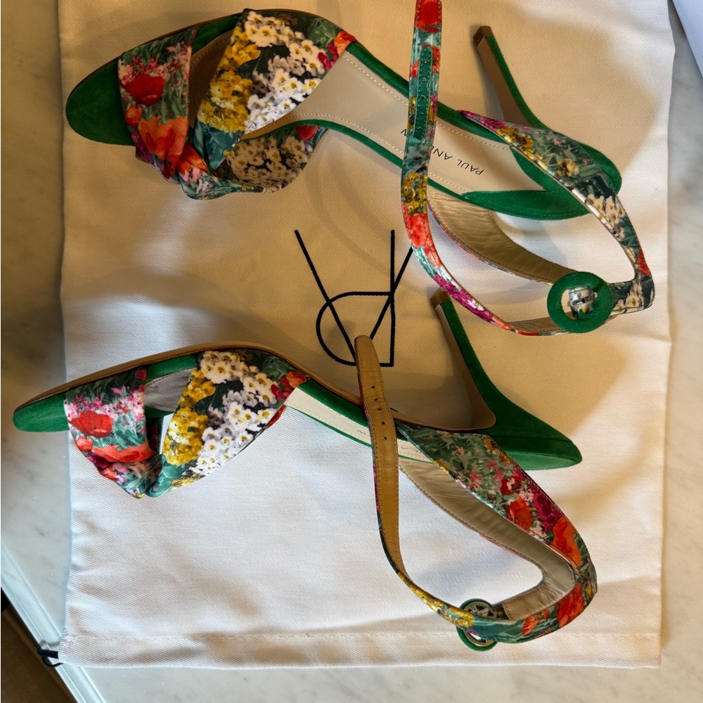 Paul Andrew Women's Floral Green Sandals - Picture 5 of 15